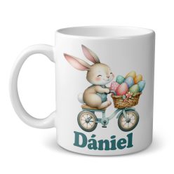 Húsvéti nyuszis bögre, kerékpáros 02