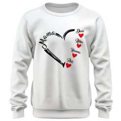Mama szívben nevekkel - unisex pulóver