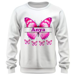 Anya pillangó, gyermek nevekkel - unisex pulóver