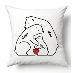 Mackó család nevekkel - párnahuzat