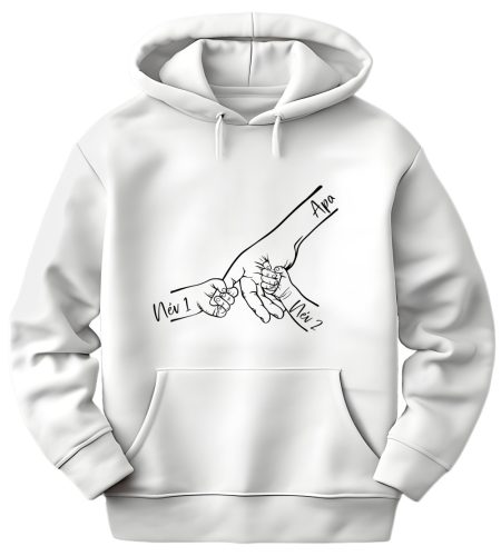 Gyermek kezek nevekkel - unisex kapucnis pulóver