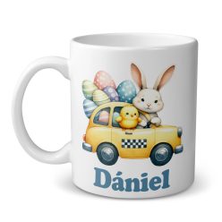 Húsvéti nyuszis bögre, taxis