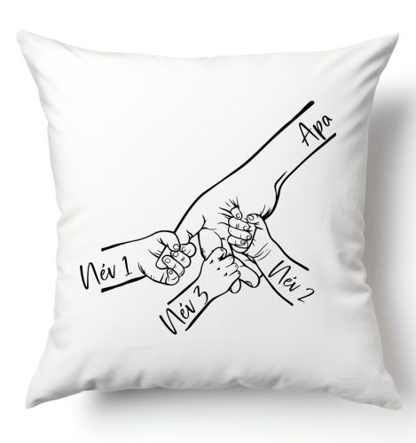 Gyermek kezek nevekkel - párnahuzat