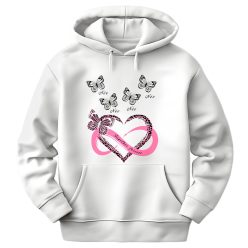   Végtelen szív, pillangós gyermek nevekkel - unisex kapucnis pulóver