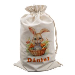 Húsvéti tojásgyűjtő zsák, nyuszi kosárban 02