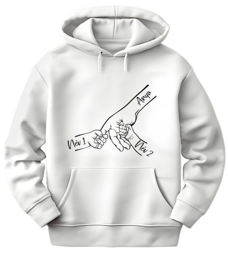 Gyermek kezek nevekkel - unisex kapucnis pulóver