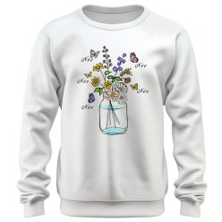 Virágcsokor pillangós gyermek nevekkel - unisex pulóver